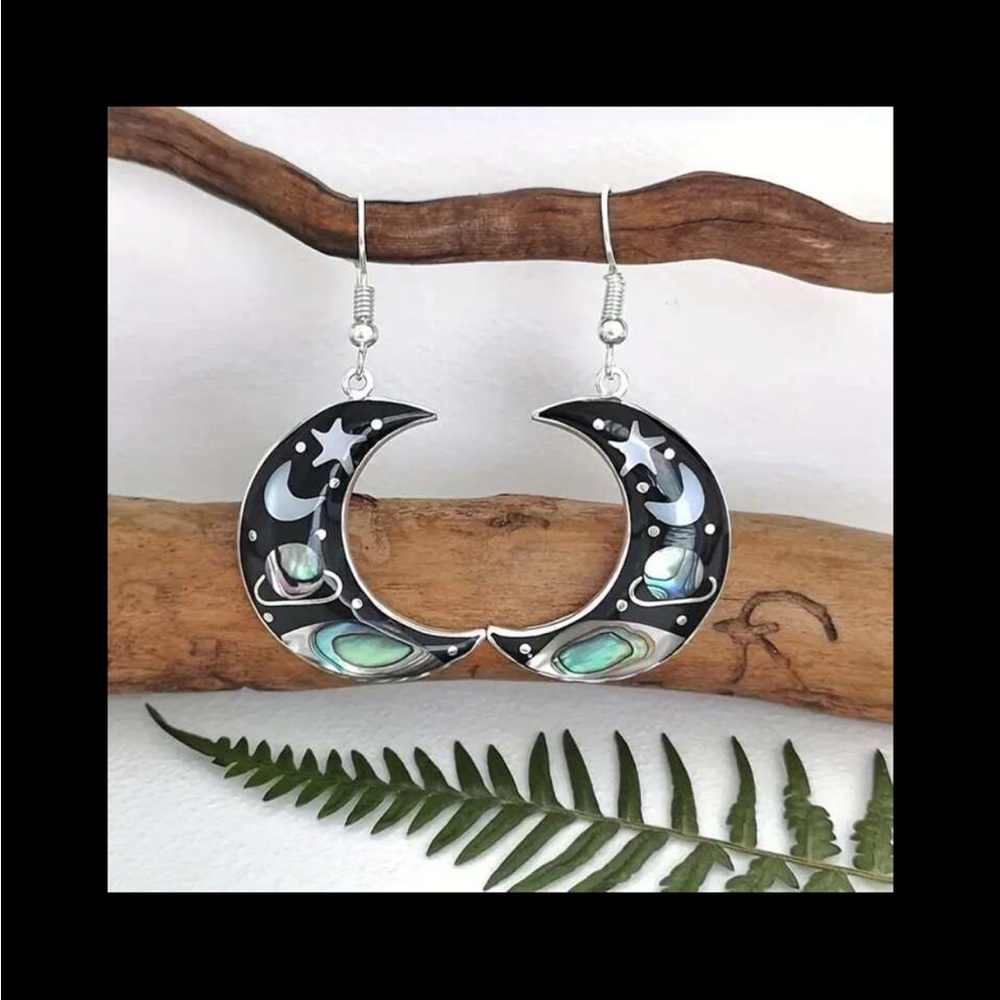 Moon Earrings Witchy Boho Hippie Ethereal Goddess Spiritual Crescent Goth